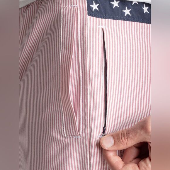 Birddogs Athletic Lined 7” Men’s Shorts Size XL Red and White Striped - Picture 6 of 12